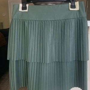 **SOLD** green pleated faux leather tennis skirt